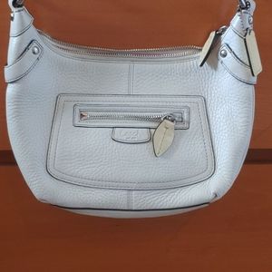 White leather Coach purse